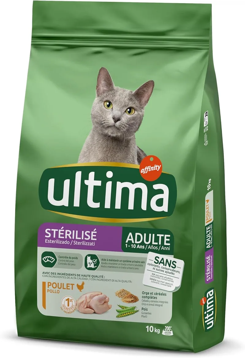 ultima ▫️ Sterilised Adult Chicken - Alimento seco para gatos - 10kg