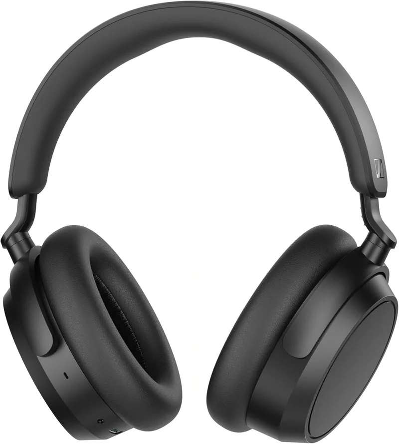 Auscultadores sem fios Bluetooth Sennheiser ACCENTUM Plus - Função de carregamento rápido de áudio, autonomia da bateria de 50 horas e cancelamento ativo de ruído híbrido adaptativo - Preto