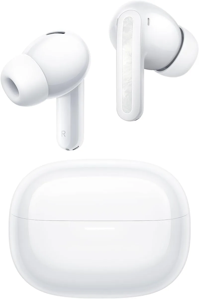 XIAOMI ▫️ Redmi Buds 5 Pro - Auscultadores sem fios com cancelamento ativo de ruído até 52 dB, até 10 horas de autonomia e 38 horas com o estojo de carregamento, Branco (Versão ES)