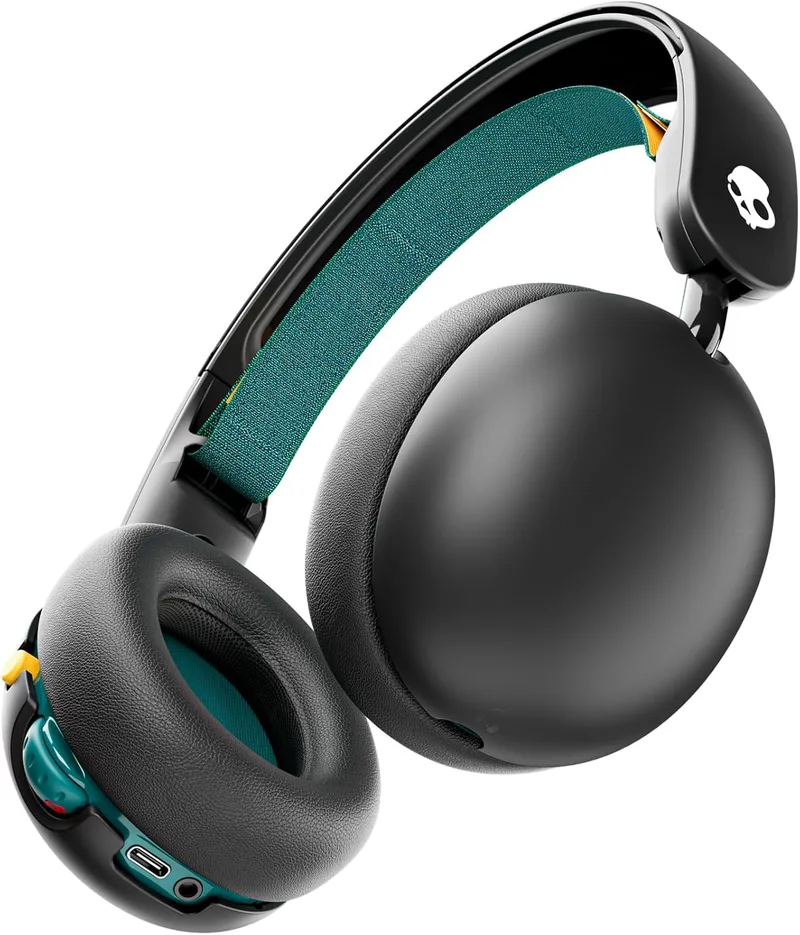 Skullcandy ▫️ Auscultadores sem fios Grom para bebés, 45 h de duração da bateria, limite de volume, compatível com iPhone Android e dispositivos Bluetooth - Preto