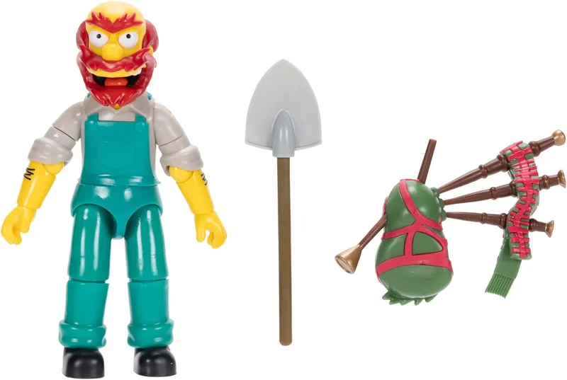 Jakks Pacific ▫️ Os Simpsons - Figura de 13 cm do jardineiro Willie totalmente articulada - Figura de coleção dos Simpsons - para crianças a partir dos 3 anos