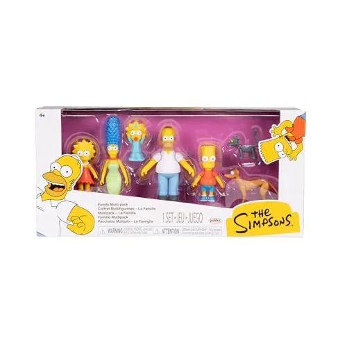 Jakks Pacific ▫️ Conjunto Familiar de Figuras de Ação dos Simpsons à escala de 6,35 cm Inclui o Homer, a Marge, o Bart, a Lisa, a Maggie, o Ajudante do Pai Natal e o Bola de Neve II. 6