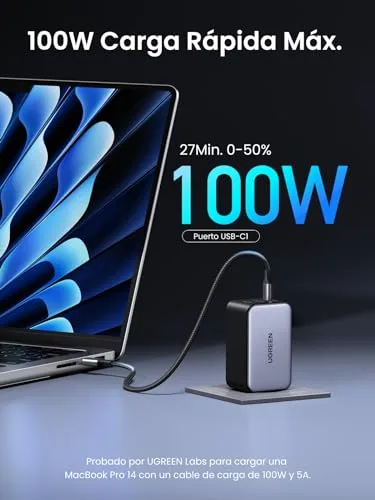 UGREEN ▫️ Nexode 100 W Carregador USB-C com Carregamento Rápido Múltiplo Tipo C GAN 2