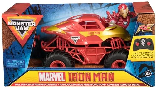 Monster Jam ▫️ Carro Teledirigido Iron Man da Marvel Carro RC 1:24 +4 anos 2