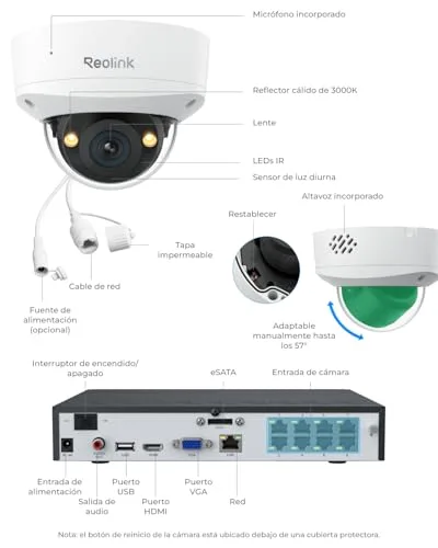Reolink ▫️ Sistema PoE de 12 MP com 4 câmaras exteriores IK10, modelo RLK8-1200V4 6