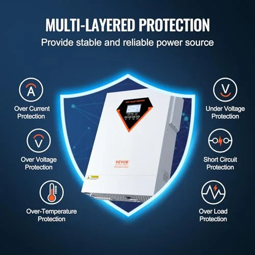 VEVOR ▫️ Inversor Híbrido de 5500 W, Inversor Solar Híbrido de 230 V CA, Carregador Fora da Rede com Onda Sinusoidal Pura e Controlador de Carga Solar MPPT Incorporado de 100 A, Carregamento Híbrido, Utilidade, Solar 5