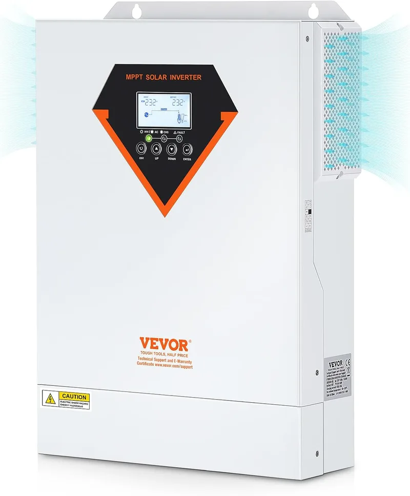 VEVOR ▫️ Inversor Híbrido de 5500 W, Inversor Solar Híbrido de 230 V CA, Carregador Fora da Rede com Onda Sinusoidal Pura e Controlador de Carga Solar MPPT Incorporado de 100 A, Carregamento Híbrido, Utilidade, Solar