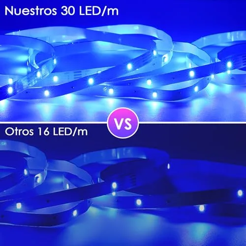 HOVVIDA ▫️ Fita LED de 5 m, Luzes LED RGB de 5 m, 150 LEDs, LED de 5 m, 30 LEDs/metro 3