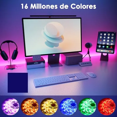 HOVVIDA ▫️ Fita LED de 5 m, Luzes LED RGB de 5 m, 150 LEDs, LED de 5 m, 30 LEDs/metro 6