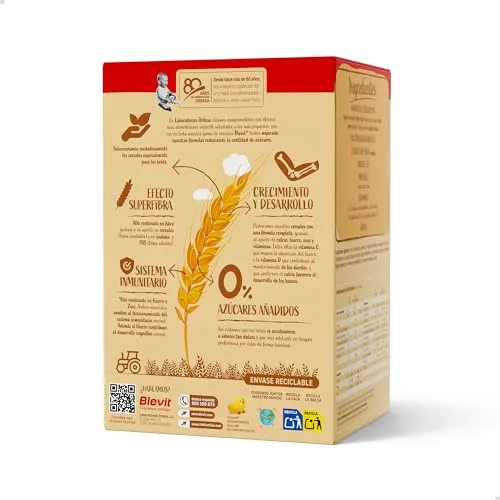 Blevit ▫️ Superfibra 8 Cereais | 500 g | Papinha para bebés a partir dos 5 meses com vitaminas, minerais e fibra 3