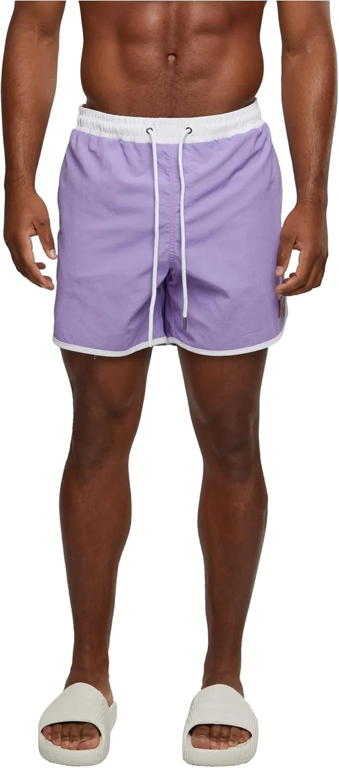Urban Classics ▫️ Fato de banho Retro para homem, cinzento-carvão