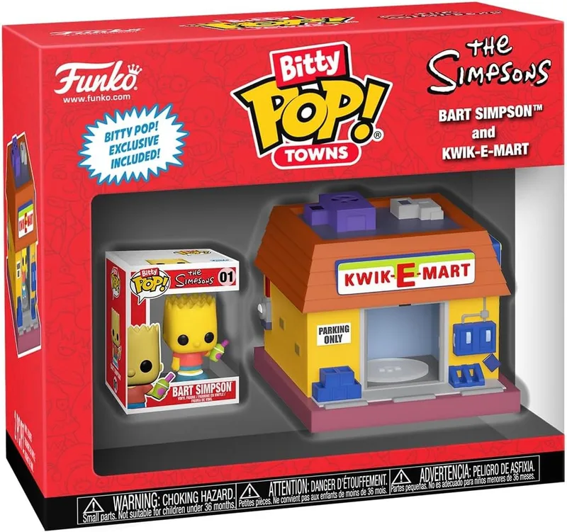 Funko ▫️ Bitty Pop! Town: Os Simpsons - Bart Simpson e Kwik-E-Mart