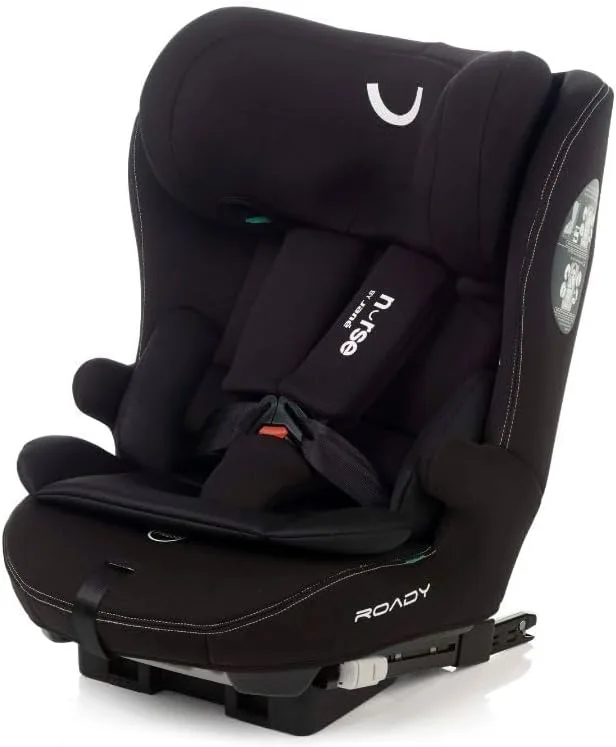 Nurse ▫️ Roady i-Size, Cadeira auto, 76 a 150 cm, Isofix e Top Tether, Evolutiva, Virada para trás, Preto