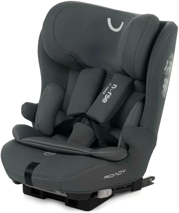 Nurse ▫️ Roady i-Size, Cadeira auto, 76 a 150 cm, Isofix e Top Tether, Evolutiva, Virada para trás, Cinzento