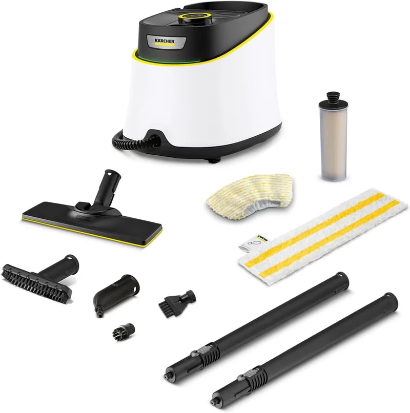 KÄRCHER ▫️ Limpador a vapor SC 3 Deluxe, pressão: 3,5bar, aquecimento: 30s, potência: 1900W, rendimento: 75m², depósito: 1l, kit para pavimentos, capa de microfibra, bicos e escova redonda