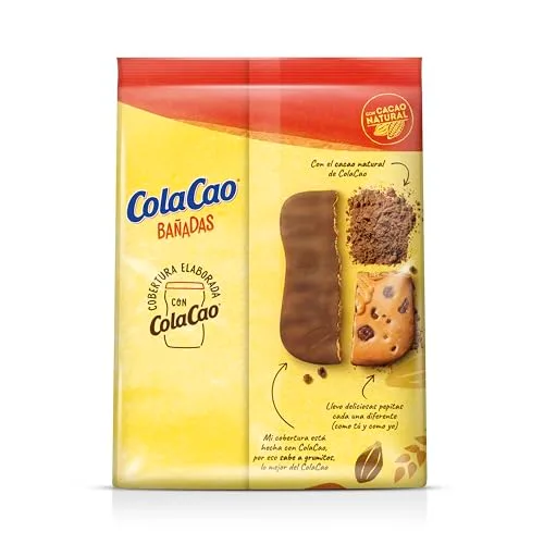 ColaCao ▫️ Bolacha, Coberta com Cacau Natural, com Pedaços de Chocolate - 5 embalagens de 3 unidades - 157 g 5