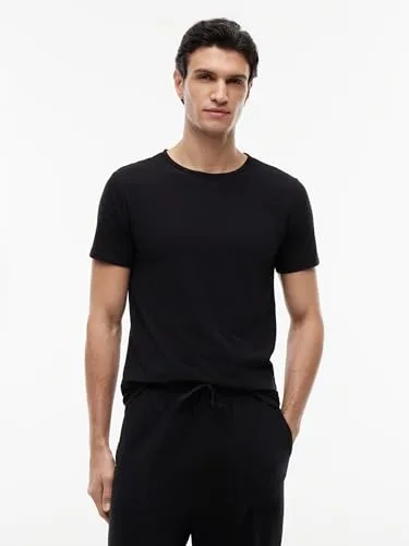 Tommy Hilfiger ▫️ Camisolas de manga curta, conjunto de 3 para homem, elásticas, com gola redonda 2