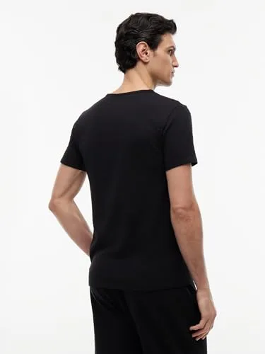 Tommy Hilfiger ▫️ Camisolas de manga curta, conjunto de 3 para homem, elásticas, com gola redonda 6