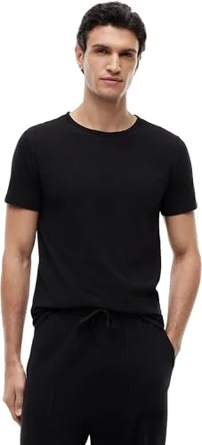 Tommy Hilfiger ▫️ Camisolas de manga curta, conjunto de 3 para homem, elásticas, com gola redonda 3
