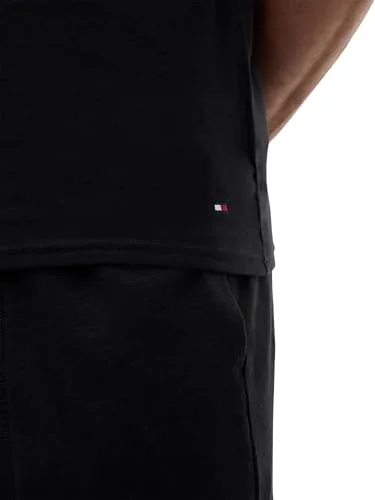 Tommy Hilfiger ▫️ Camisolas de manga curta, conjunto de 3 para homem, elásticas, com gola redonda 4