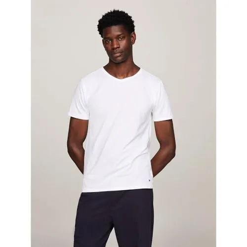 Tommy Hilfiger ▫️ Tommy Jeans Camisolas de manga curta, conjunto de 3 para homem, elásticas, com gola em V 3