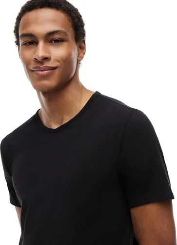 Tommy Hilfiger ▫️ Tommy Jeans Camisolas de manga curta, conjunto de 3 para homem, elásticas, com gola em V 5