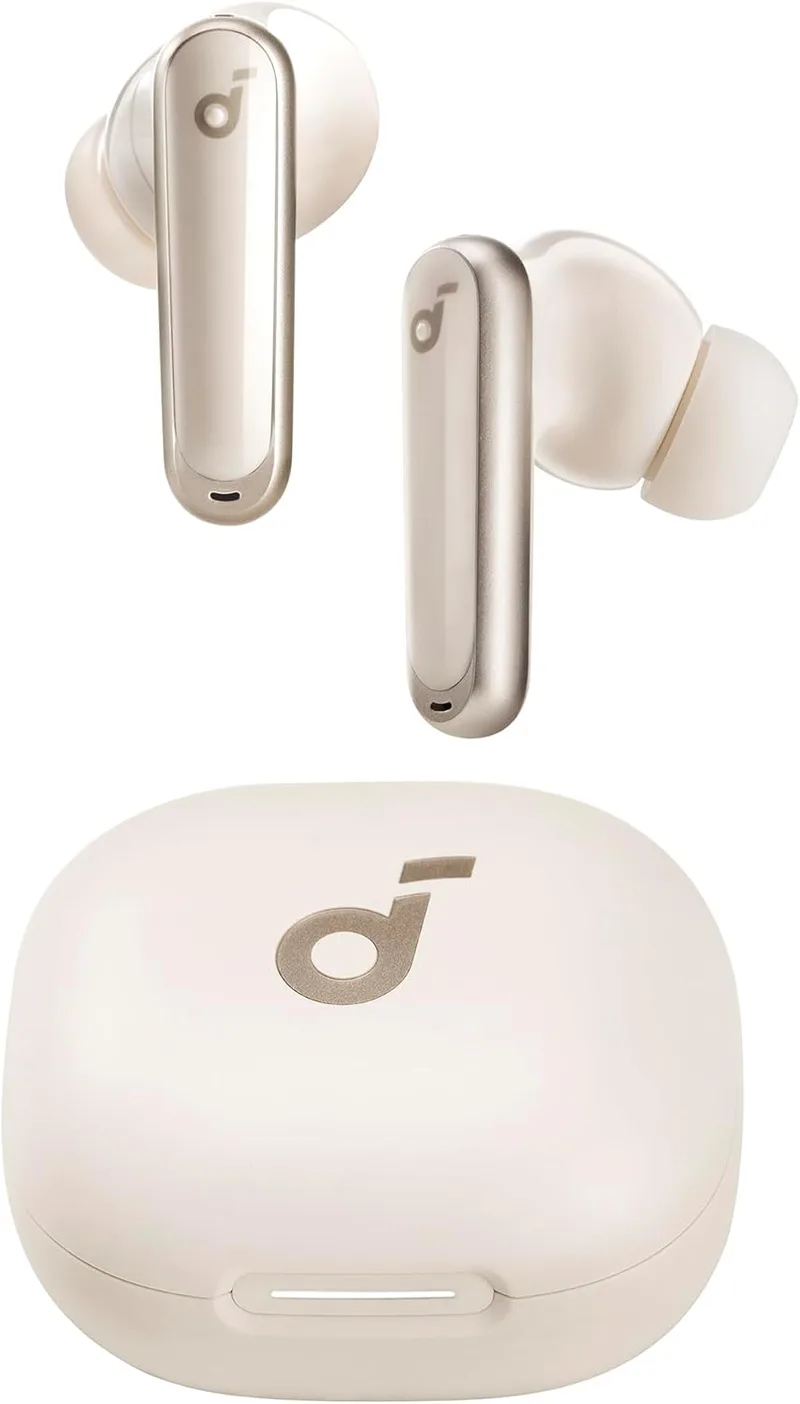 Soundcore ▫️ Auscultadores sem fios Bluetooth da Anker P40i com cancelamento de ruído adaptativo ao ambiente, graves intensos, 60 horas de autonomia, suporte para telemóvel, IPX5, carregamento sem fios, Bluetooth 5.3