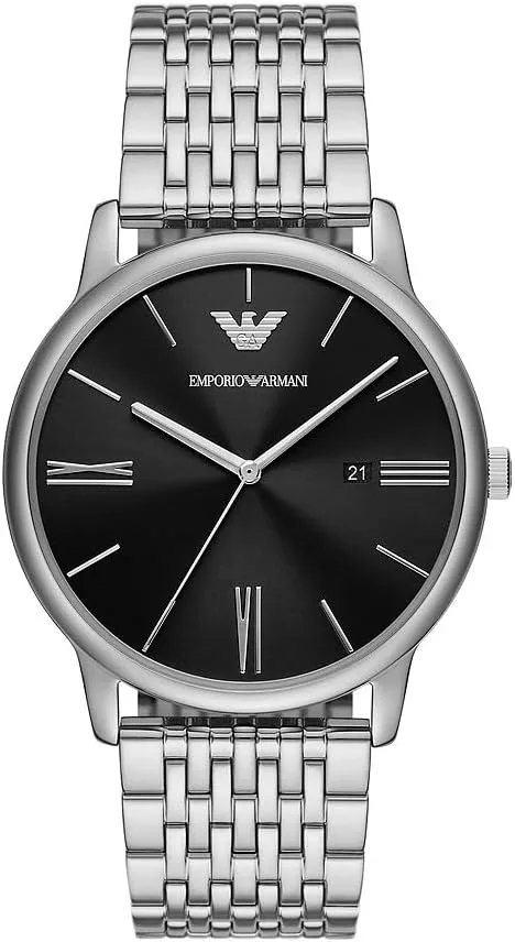 Emporio Armani ▫️ Relógio para homem, movimento de quartzo e caixa de 42 mm com bracelete em aço inoxidável, pele ou silicone