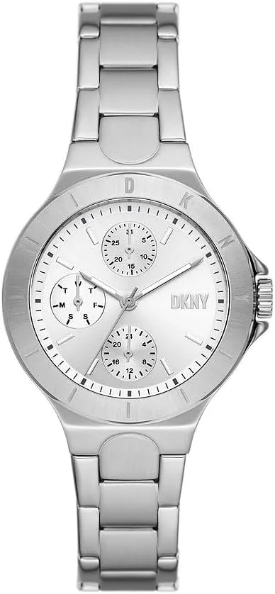 DKNY ▫️ Relógio Chambers para senhora, movimento de quartzo com bracelete em aço, pele ou silicone