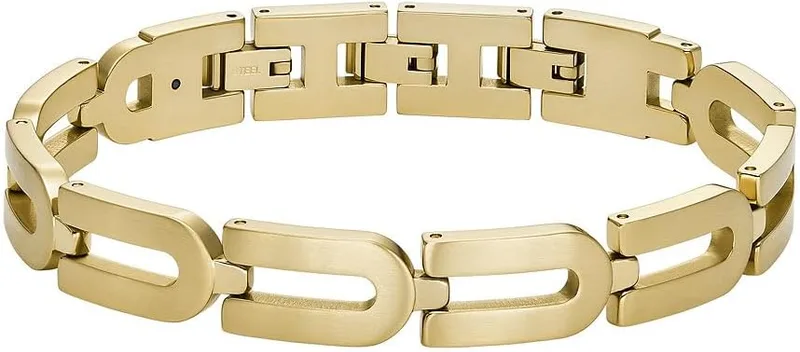 Fossil ▫️ Pulseira Heritage em aço para homem com fecho tipo lagosta ou dobrável