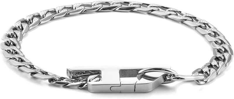Diesel ▫️ Pulseira em aço com fecho em D para homem