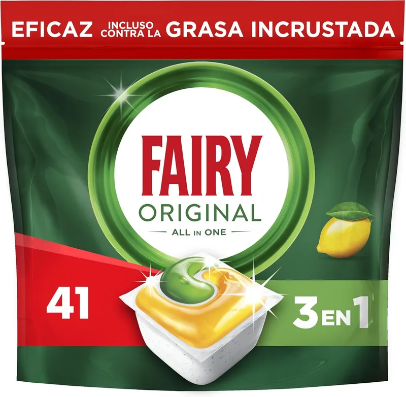 FAIRY ▫️ Original All In One Cápsulas para a Máquina de Lavar Loiça Limão, 41 Cápsulas