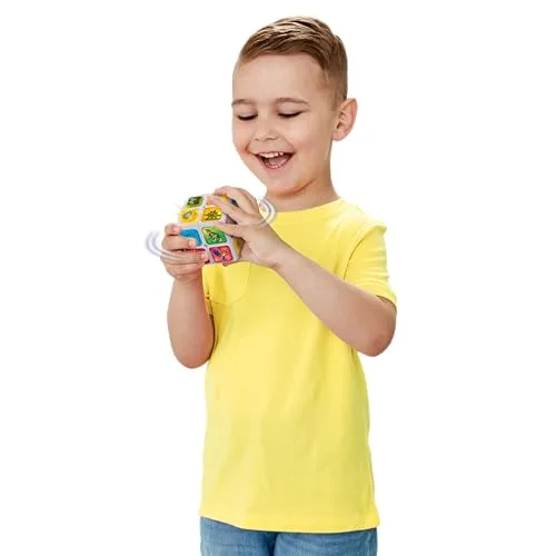 VTech ▫️ Cubo Mágico Dinoaventuras, Brinquedo interativo para crianças a partir dos 3 anos, Atividades e perguntas sobre dinossauros e fósseis, Melhora a memória e a lógica, Versão ESP 3