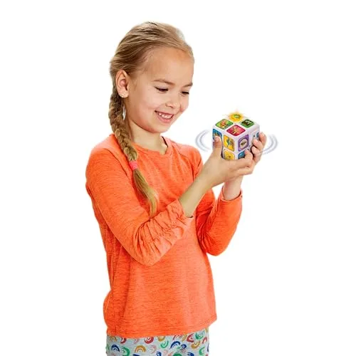 VTech ▫️ Cubo Mágico Dinoaventuras, Brinquedo interativo para crianças a partir dos 3 anos, Atividades e perguntas sobre dinossauros e fósseis, Melhora a memória e a lógica, Versão ESP 4