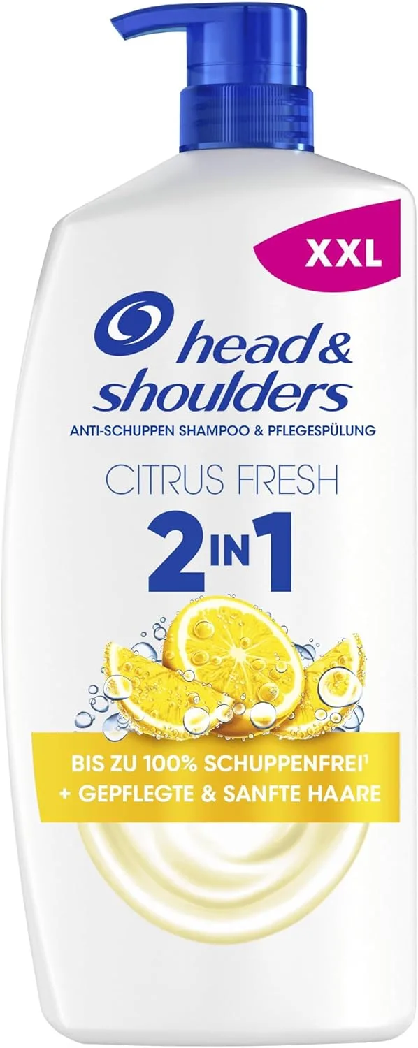 Head & Shoulders ▫️ H&S Citrus Fresh Champô e Condicionador Anticaspa 2 em 1, 800 ml, para cabelos oleosos, até 100% de proteção anticaspa + cabelo hidratado, clinicamente testado, para uso diário, aroma cítrico