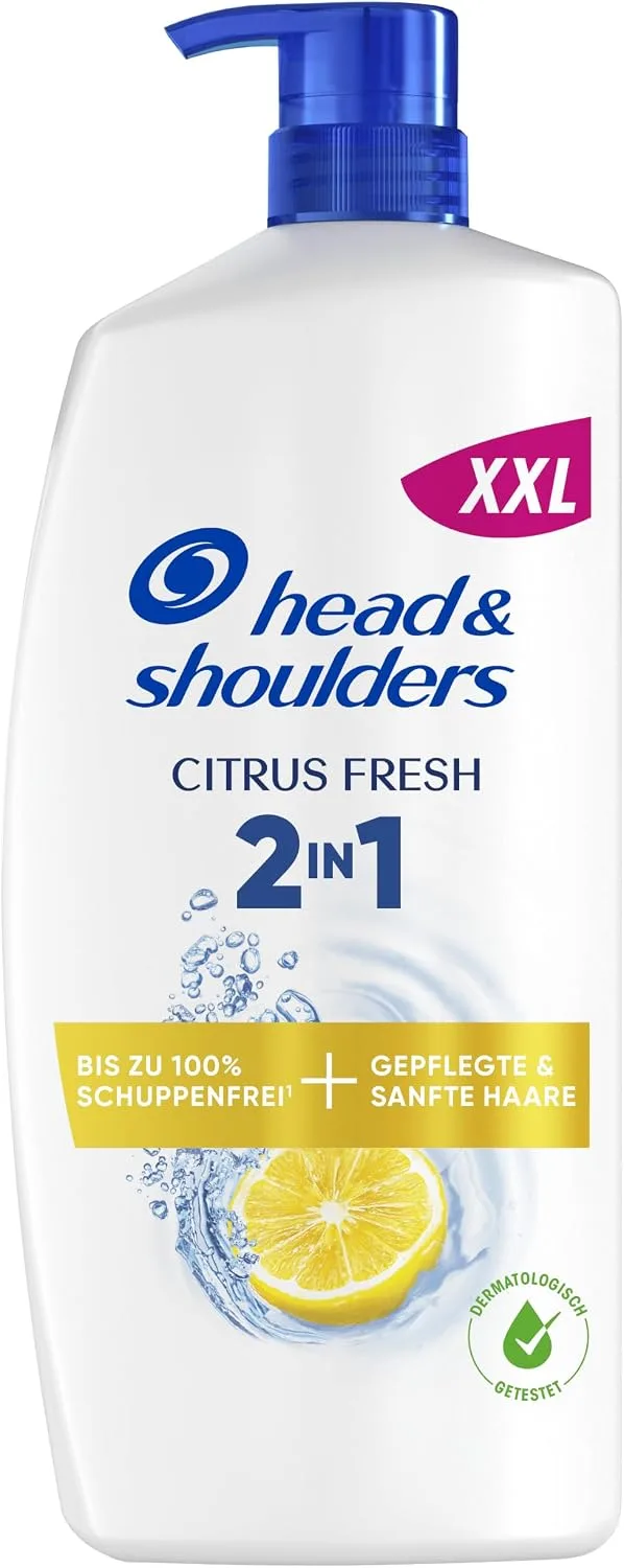 Head & Shoulders ▫️ H&S Citrus Fresh 2 em 1+ Champô Anticaspa e Condicionador para Cabelo Oleoso, 800 ml
