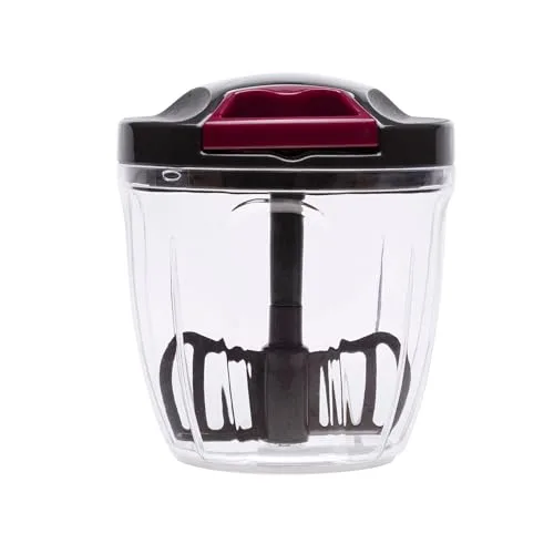 Jata ▫️ HOGAR HMAQ4506 - Picador manual com corda de 900 ml, triturador multifunções de alimentos, picador de legumes, cebola, alho e frutos secos, batedor manual para molhos e emulsões, sem BPA 6