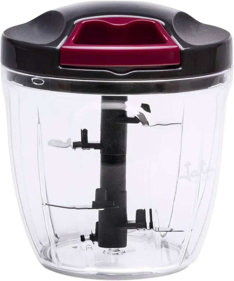 Jata ▫️ HOGAR HMAQ4506 - Picador manual com corda de 900 ml, triturador multifunções de alimentos, picador de legumes, cebola, alho e frutos secos, batedor manual para molhos e emulsões, sem BPA