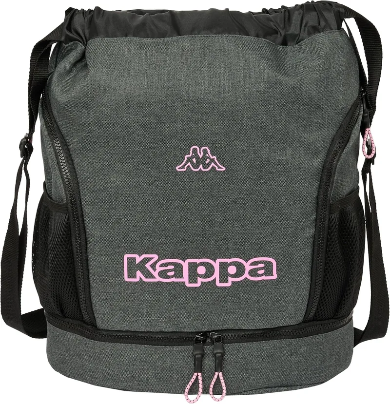 Safta ▫️ M197 KAPPA BLACK - Mochila de Saco, Mochila, Ideal para Crianças de Várias Idades, Confortável e Versátil, Qualidade e Resistente, 34x15x43 cm, Preto Unissexo Crianças
