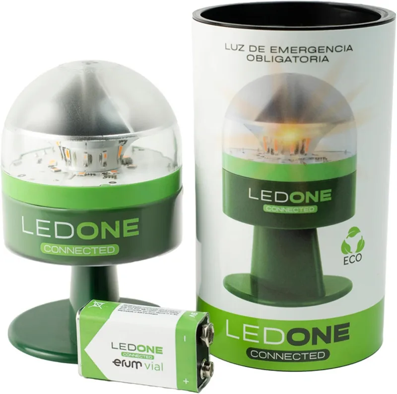 PF LED ONE ▫️ LEDONE - Baliza v16 homologada pela DGT com geolocalizador, luz de emergência para automóvel V16 homologada pela DGT - eSIM e dados até 2038, visibilidade de 1 km a 360º - Fabricada em Espanha