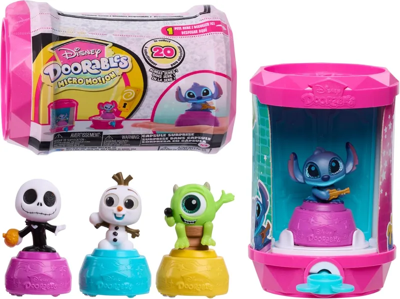 Disney Doorables ▫️ Micro Motion Capsules, figurinhas surpresa colecionáveis Micro Motion de 3,8 cm, brinquedos para crianças a partir dos 5 anos da Just Play