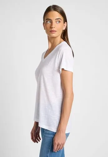 Lee ▫️ T-shirt para mulher - Corte regular - T-shirt com decote em V - Canela 5