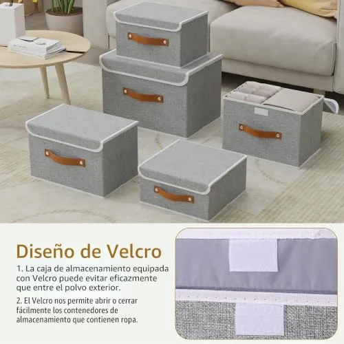 OUTBROS ▫️ Conjunto de 2 caixas de arrumação, caixas organizadoras, 44 x 29 x 30 cm, cinzento 4