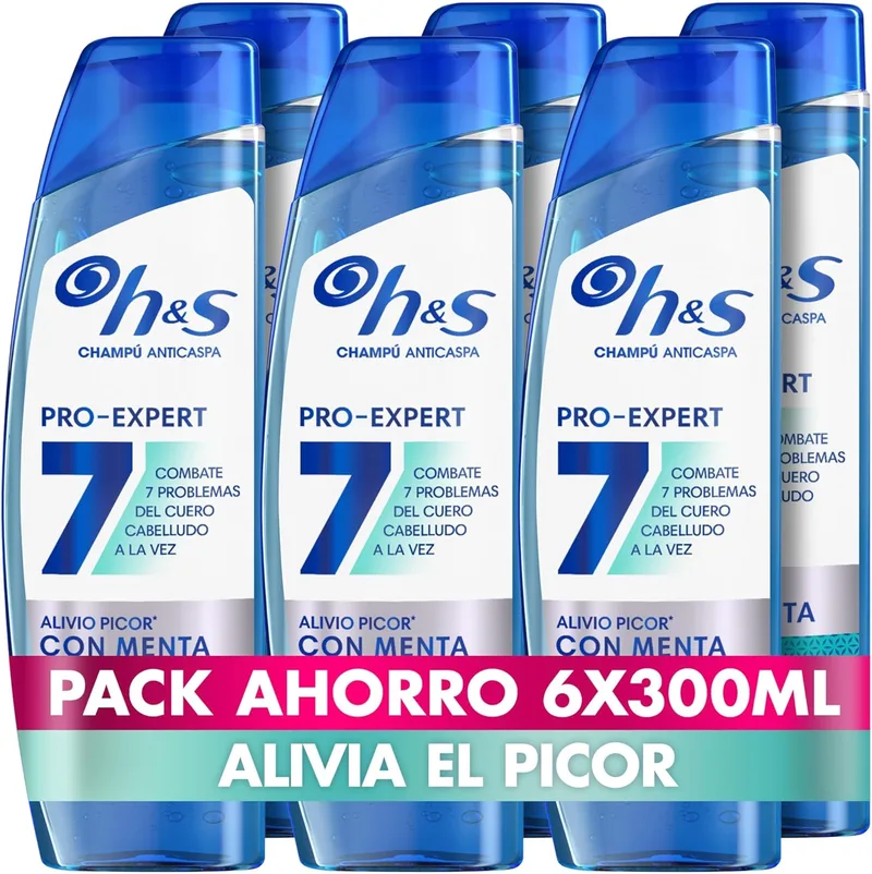 h&s ▫️ Champô Anti-Caspa Pro-Expert 7 Itch Relief 300ml. Combate 7 problemas do couro cabeludo para uma proteção completa