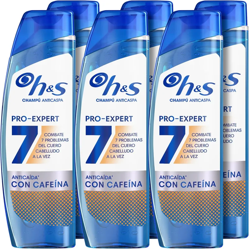 h&s ▫️ Pro-Expert 7 Champô Anti-Caspa Anti-Queda de Cabelo com Cafeína 300ml. Combate 7 problemas do couro cabeludo para uma proteção completa