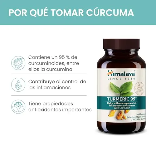 Himalaya ▫️ Cúrcuma 95 – Suplemento com curcumina/curcuminoides, que apoia o sistema imunitário e a resistência às alergias, 600 mg, vegan, sem glúten, 60 cápsulas 4
