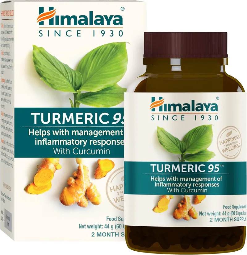 Himalaya ▫️ Cúrcuma 95 – Suplemento com curcumina/curcuminoides, que apoia o sistema imunitário e a resistência às alergias, 600 mg, vegan, sem glúten, 60 cápsulas