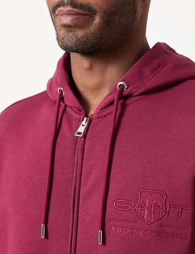 GANT ▫️ Reg Tonal Shield Full Zip Hoodie – Camisola com capuz para homem 2