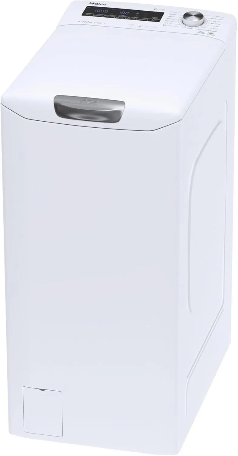 Haier ▫️ RTXSG28TMC5/1-37 Máquina de lavar roupa de carregamento superior, 8 kg, 5 ciclos de vapor, motor inverter, tratamento antibacteriano, 1200 RPM, fim diferido, abertura suave, detetor automático de peso, 16 programas, branco