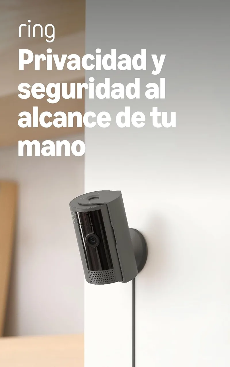 Ring ▫️ Câmara para interiores (Câmara Interior, 2.ª geração) | Câmara de vigilância Wi-Fi com tomada para animais de estimação | Vídeo HD 1080p, comunicação bidirecional, cobertura de privacidade | 30 dias grátis Home